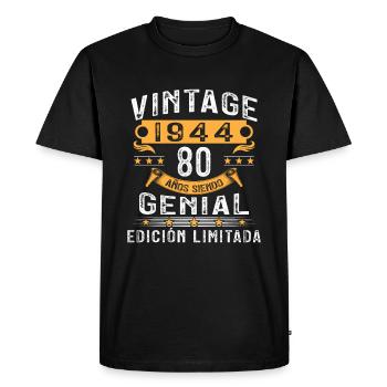 Vinatge 1944 80 Year Old Birthday Gift - Men's Premium Organic T-Shirt - black - Front - Nico (187cm)