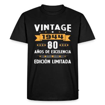80 Years Vintage 1944 Cadeau d’anniversaire - T-shirt Premium bio Homme - noir - Devant - Nico (187cm)