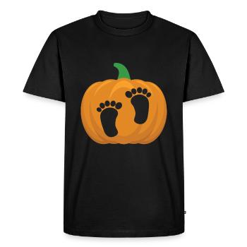Annonce de grossesse enceinte en attente - T-shirt Premium bio Homme - noir - Devant - Nico (187cm)