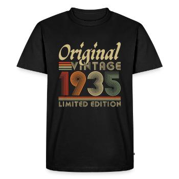 Original 1935 Vintage Retro Anniversary Gift - Men's Premium Organic T-Shirt - black - Front - Nico (187cm)
