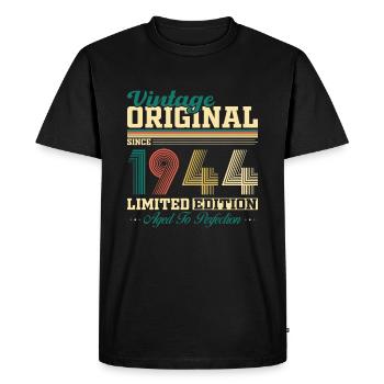 1944 Vintage Anniversaire Rétro Cadeau - T-shirt Premium bio Homme - noir - Devant - Nico (187cm)
