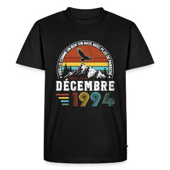 December 1994 Vintage Retro Birthday Gift - Men's Premium Organic T-Shirt - black - Front - Nico (187cm)
