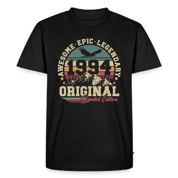 Original 1994 Vintage Cadeau d’anniversaire Rétro - T-shirt Premium bio Homme - noir - Devant - Nico (187cm)