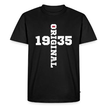 Original 1935 Vintage Retro Anniversary Gift - Men's Premium Organic T-Shirt - black - Front - Nico (187cm)
