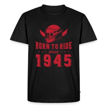 Born to ride since 1945 80 years old - Men's Premium Organic T-Shirt - black - Front - Nico (187cm)