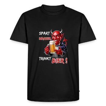 Économisez de l’eau, buvez de la bière !-Funny Party Devil - T-shirt Premium bio Homme - noir - Devant - Nico (187cm)