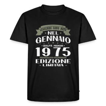 Janvier 1975 Vintage Cadeau d’anniversaire - T-shirt Premium bio Homme - noir - Devant - Nico (187cm)