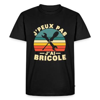 Je peux pas j'ai bricole Humour cadeau - T-shirt Premium bio Homme - noir - Devant - Nico (187cm)