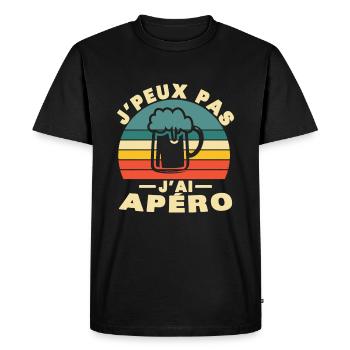 J'Peux Pas J'Ai Apéro Vintage Cadeau Humour - T-shirt Premium bio Homme - noir - Devant - Nico (187cm)