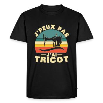 Je peux pas J'ai tricot Humour Cadeau - T-shirt Premium bio Homme - noir - Devant - Nico (187cm)