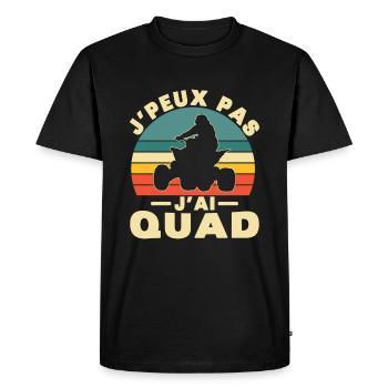 Je peux pas j'ai quad - T-shirt Premium bio Homme - noir - Devant - Nico (187cm)
