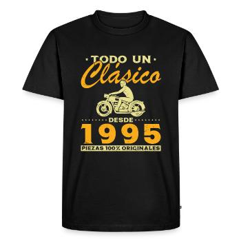 Biker A Classic Born In 1995 - Men's Premium Organic T-Shirt - black - Front - Nico (187cm)