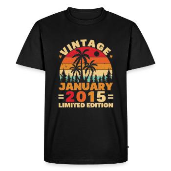 Cadeau D'anniversaire Nées En Janvier 2015 - T-shirt Premium bio Homme - noir - Devant - Nico (187cm)
