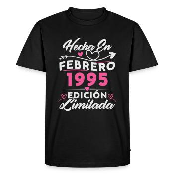 30th Birthday Woman 30 years Made In 1995 February - Men's Premium Organic T-Shirt - black - Front - Nico (187cm)