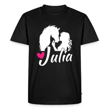 JULIA Beautiful girl name with a nice horse - Men's Premium Organic T-Shirt - black - Front - Nico (187cm)