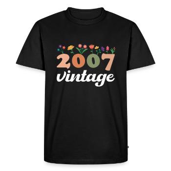 18 ans millésime 2007 anniversaire fille - T-shirt Premium bio Homme - noir - Devant - Nico (187cm)