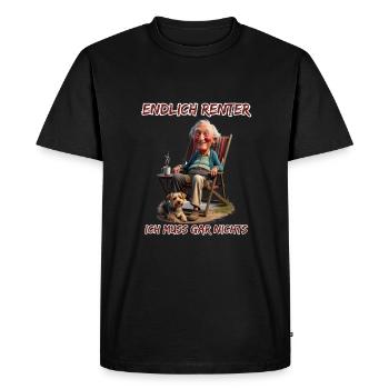 Enfin un retraité, je n’ai rien à faire - T-shirt Premium bio Homme - noir - Devant - Nico (187cm)