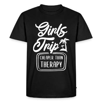 Voyage entre filles - moins cher que la thérapie - T-shirt Premium bio Homme - noir - Devant - Nico (187cm)