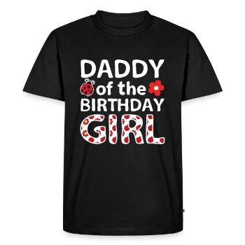 Papa de la fille d’anniversaire - Ladybug Gift - T-shirt Premium bio Homme - noir - Devant - Nico (187cm)