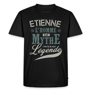 Etienne l homme le mythe la légende humour prénom - T-shirt Premium bio Homme - noir - Devant - Nico (187cm)