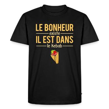 Le Bonheur Existe il Est Dans Le Kebab Humour - T-shirt Premium bio Homme - noir - Devant - Nico (187cm)