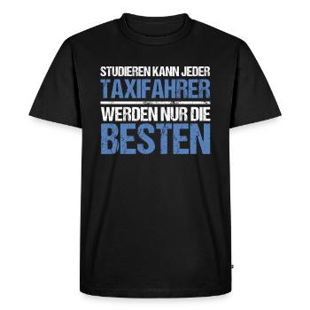 Tout le monde peut étudier - Taxi Driver Edition - T-shirt Premium bio Homme - noir - Devant - Nico (187cm)