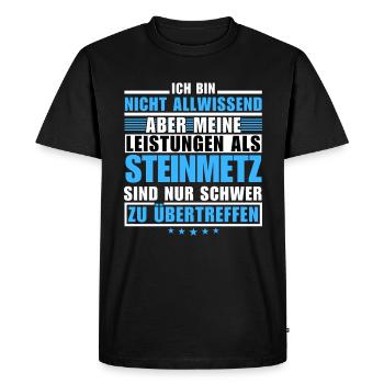 Unsurpassed performance as a stonemason - Men's Premium Organic T-Shirt - black - Front - Nico (187cm)