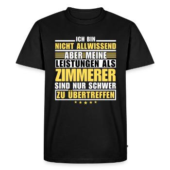 Des performances inégalées en tant que charpentier - T-shirt Premium bio Homme - noir - Devant - Nico (187cm)