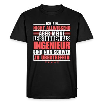 Unmatched performance as an engineer - Men's Premium Organic T-Shirt - black - Front - Nico (187cm)