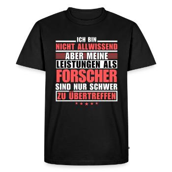 Des réalisations inégalées en tant que chercheur - T-shirt Premium bio Homme - noir - Devant - Nico (187cm)