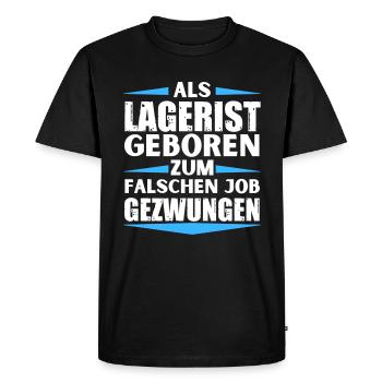 Le commis d’entrepôt s’est retrouvé dans le mauvais emploi - T-shirt Premium bio Homme - noir - Devant - Nico (187cm)