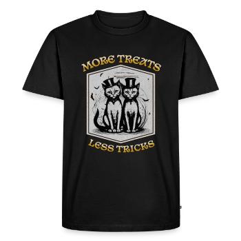 More treats less tricks - Men's Premium Organic T-Shirt - black - Front - Nico (187cm)