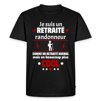 Je suis un retraité randonneur plus cool, retraite - T-shirt Premium bio Homme - noir - Devant - Nico (187cm)