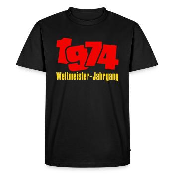 1974 champion du monde de cru, 2 couleurs - T-shirt Premium bio Homme - noir - Devant - Nico (187cm)