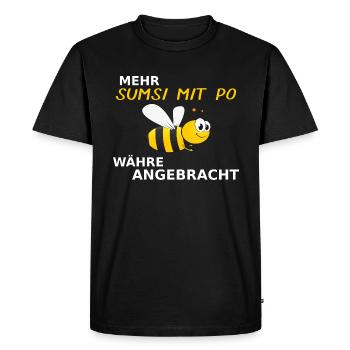 Lustiges Bienen Optimismus Sumsi mit Po Geschenk - Männer Premium Bio T-Shirt - Schwarz - Vorne - Nico (187cm)