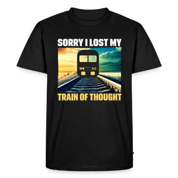 Train driver locomotive track Funny gift idea - Men's Premium Organic T-Shirt - black - Front - Nico (187cm)