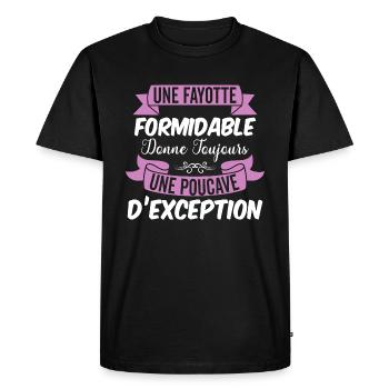 Fayot & Poucave idée cadeau Humoristique sarcasme - T-shirt Premium bio Homme - noir - Devant - Nico (187cm)