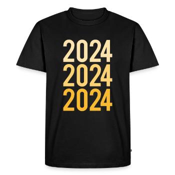 Bonne Année 2024 Nouvel An Nouvelle Année - T-shirt Premium bio Homme - noir - Devant - Nico (187cm)