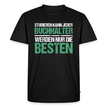 Tout le monde peut étudier - Édition Comptable - T-shirt Premium bio Homme - noir - Devant - Nico (187cm)