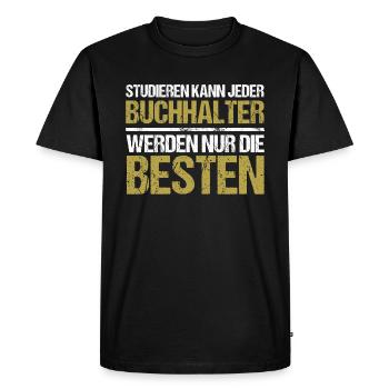 Tout le monde peut étudier - Édition Comptable - T-shirt Premium bio Homme - noir - Devant - Nico (187cm)