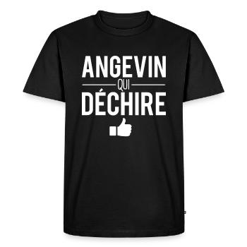 Angevin qui déchire habitant angers ville france - T-shirt Premium bio Homme - noir - Devant - Nico (187cm)