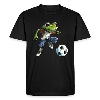 Frogs Football - Men's Premium Organic T-Shirt - black - Front - Nico (187cm)