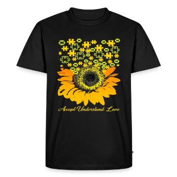 Sensibilisation à l'autisme - T-shirt Premium bio Homme - noir - Devant - Nico (187cm)