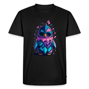 Cute cool penguin - Men's Premium Organic T-Shirt - black - Front - Nico (187cm)