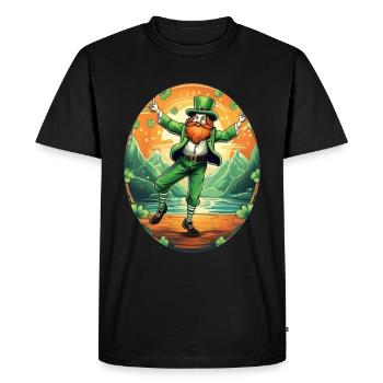 Danse trèfle de la Saint-Patrick - T-shirt Premium bio Homme - noir - Devant - Nico (187cm)