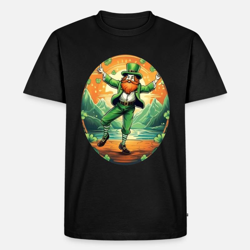 Danse trèfle de la Saint-Patrick - T-shirt Premium bio Homme - noir