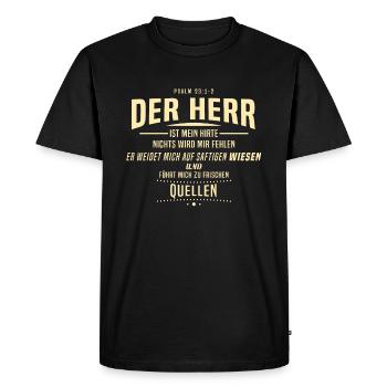 Espoir pour tous, psaume, versets bibliques, berger, monsieur - T-shirt Premium bio Homme - noir - Devant - Nico (187cm)