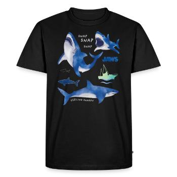 Les Dents De La Mer Jaws Feeling Snappy - T-shirt Premium bio Homme - noir - Devant - Nico (187cm)