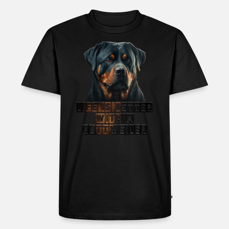 Rottweiler - Männer Premium Bio T-Shirt - Schwarz