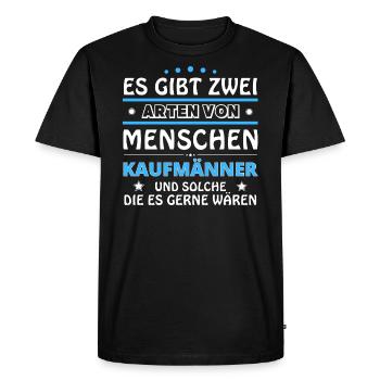 Cadeau Marchands - Deux Types de... Concevoir - T-shirt Premium bio Homme - noir - Devant - Nico (187cm)